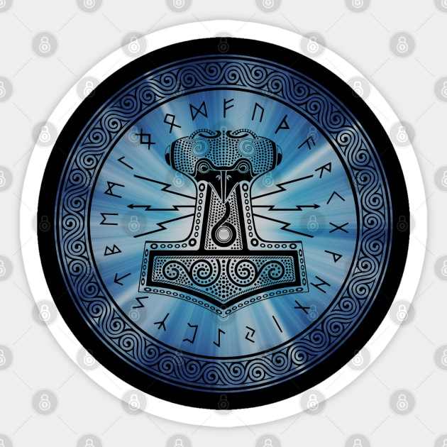 Thors Hammer of the Gods Sticker by DesignsbyZazz